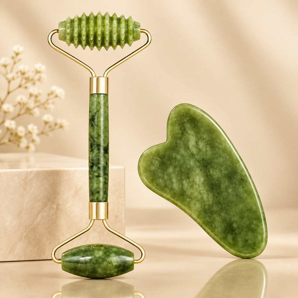 Natural Jade Roller Face Gua Sha Natural Stone Body Neck Massager Acupoint Eye Care Spa Massage Tools Massage Visage Lifting
