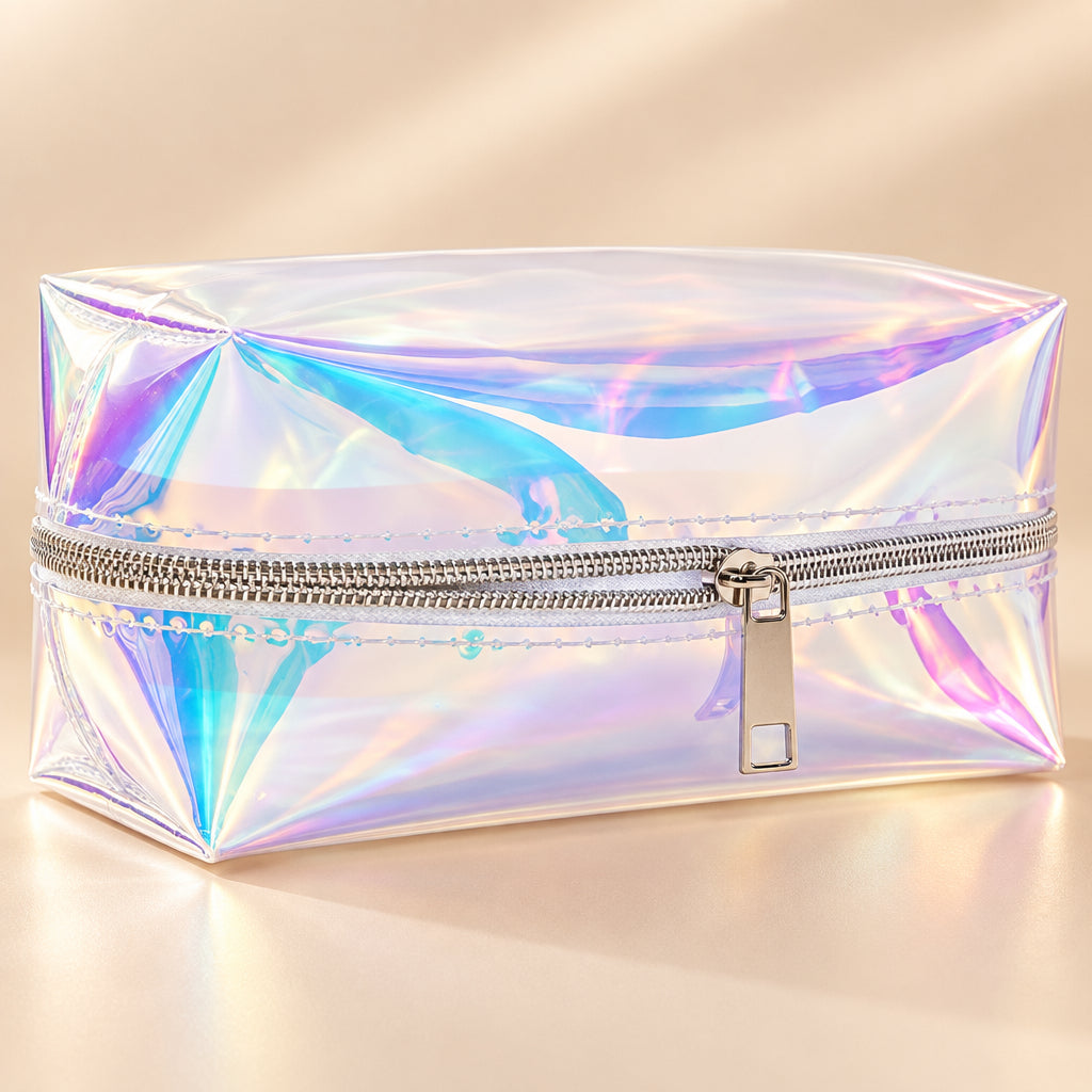 Holographic Makeup Bag Cosmetic Travel Bag Toiletry Organizer Purse for Women 2023 New Colorful Organizer Pouch Travel Fashion
