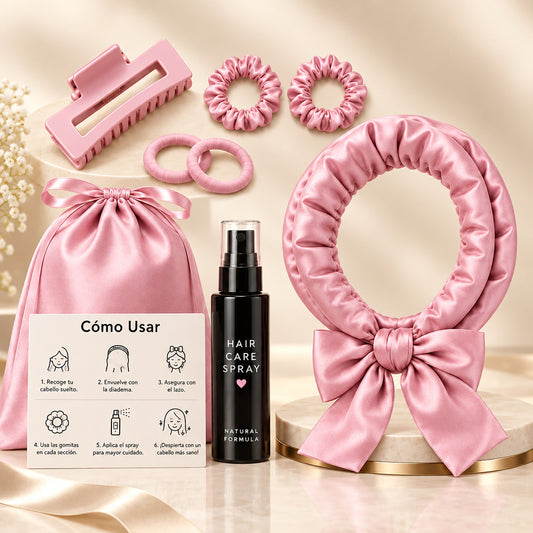 Rizador De Pelo Sin Calor, Terciopelo, DIY Heatless Hair Curlers, Ondas Pelo Con Clip, Cinta Para Cabello Largo