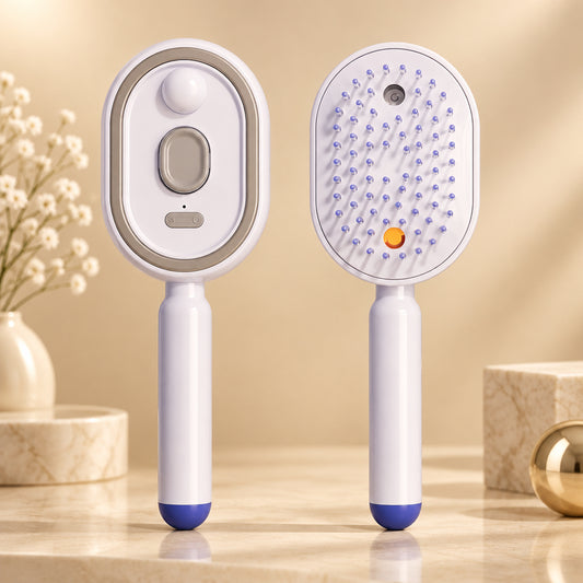Electric Spray Air Cushions Massage Comb 3 in 1 Self Cleaning Steam Essential Oil Brush Rechargeable Spray Scalp Massager Combs
