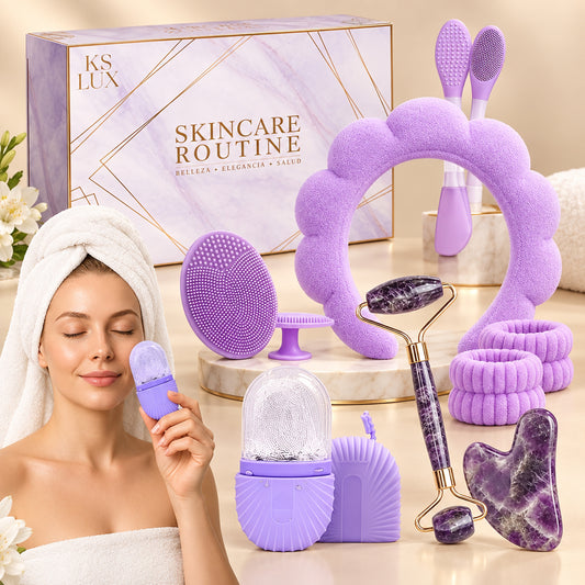 Skincare Kit, Skincare Coreano, Pack Regalo Original Para Mujer Joven Con Gua Sha Facial, Ice Roller Facial, Hielo Para La Cara.