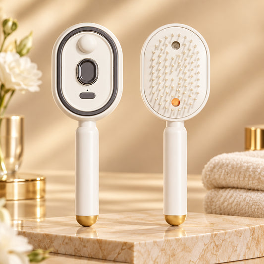 Electric Spray Air Cushions Massage Comb 3 in 1 Self Cleaning Steam Essential Oil Brush Rechargeable Spray Scalp Massager Combs