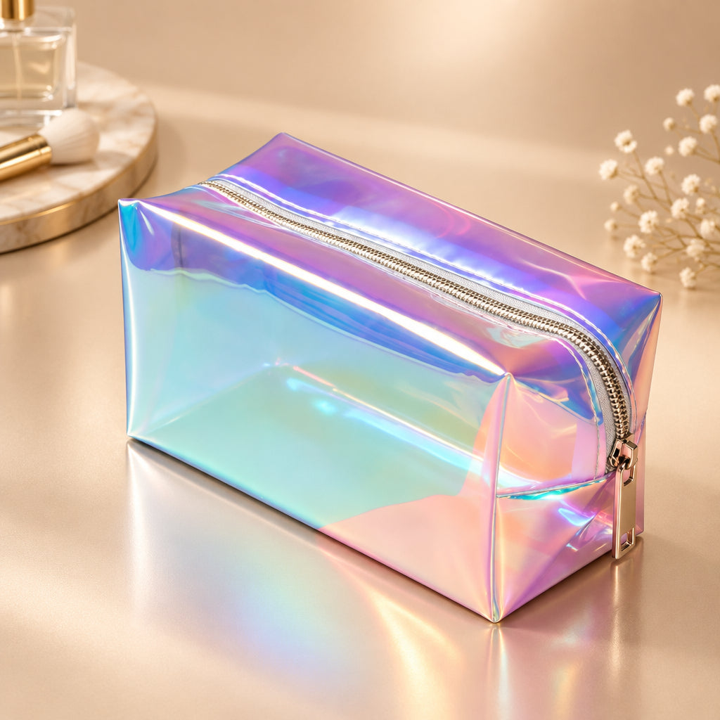 Holographic Makeup Bag Cosmetic Travel Bag Toiletry Organizer Purse for Women 2023 New Colorful Organizer Pouch Travel Fashion